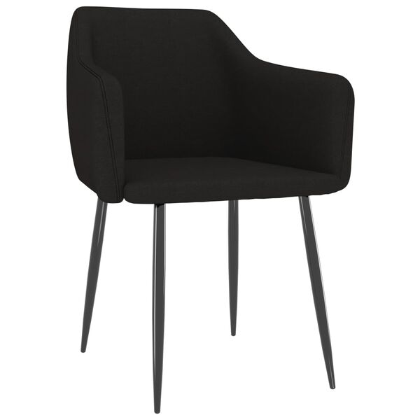 vidaXL Dining Chairs 2 pcs Black Fabric