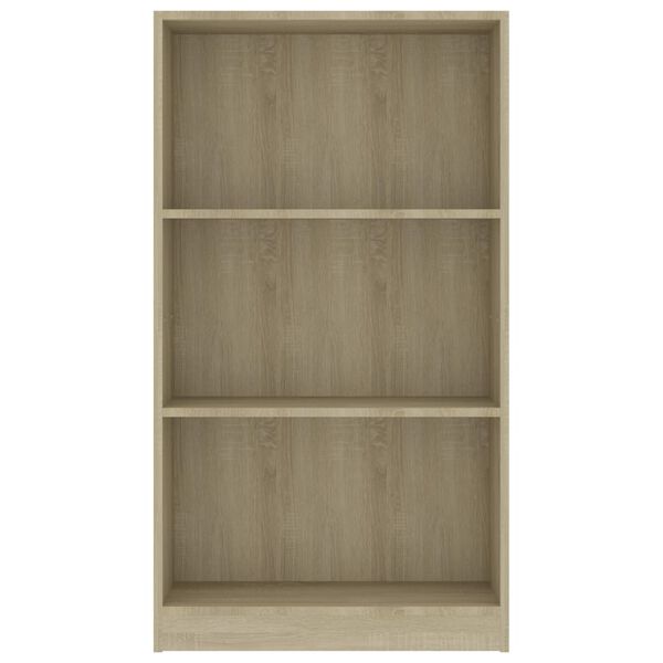vidaXL 3-Tier Book Cabinet Sonoma Oak 60x24x109 cm Engineered Wood