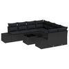 vidaXL Garden Sofa Set with Cushion 9 pcs Black Poly Rattan