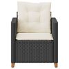 vidaXL Garden Chair with Cushions Black Poly Rattan
