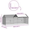 vidaXL Rabbit Cage Silver 200 x 78 x 78 cm Galvanised Steel