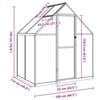 vidaXL Greenhouse with Base Frame Anthracite 169x114x195 cm Aluminium