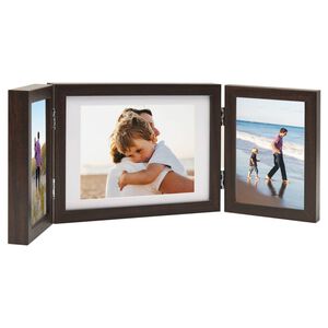 vidaXL Trifold Photo Frame | Dark brown | MDF, PS (polystyrene) | Large