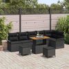 vidaXL Garden Sofa Set with Cushion with Storage 9 pcs Black