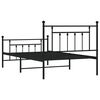 vidaXL Metal Bed Frame without Mattress with Footboard Black 107x203cm