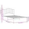 vidaXL Metal Bed Frame without Mattress with Headboard White 107x203cm