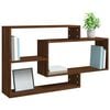 vidaXL Wall Shelf Brown Oak 104x20x58.5 cm Engineered Wood