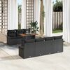 vidaXL Garden Sofa Set with Storage 8 pcs Black Poly rattan
