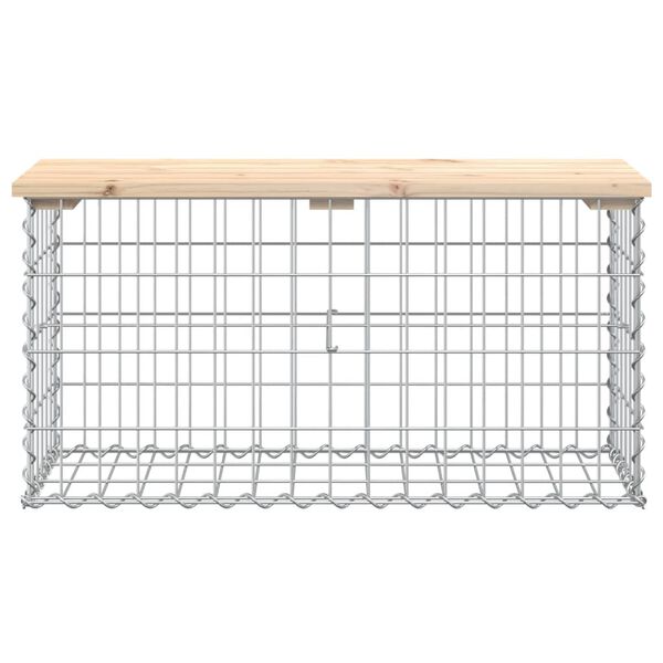 vidaXL Garden Bench Gabion Design 83x31.5x42 cm Solid Wood Pine