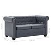 vidaXL Chesterfield Sofa Set Artificial Suede Leather Grey
