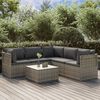 vidaXL 6 Piece Garden Lounge Set with Cushions Grey Poly Rattan