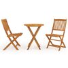 vidaXL 3 Piece Folding Garden Dining Set Solid Acacia Wood