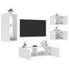 vidaXL 4 Piece TV Wall Cabinets with LED Lights White
