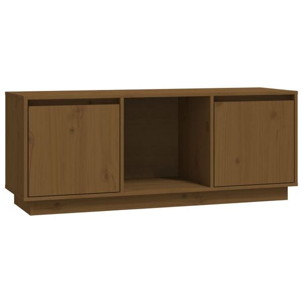 vidaXL TV Cabinet Honey Brown 110.5x35x44 cm Solid Wood Pine