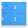 vidaXL Locker Cabinet Light Grey and Blue 90x45x92.5 cm Steel
