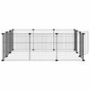 vidaXL 12-Panel Pet Cage with Door Black 35x35 cm Steel