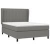 vidaXL Box Spring Bed with Mattress Dark Grey 137x187 cm Double Size Fabric
