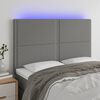 vidaXL LED Headboard Dark Grey 144 cm Fabric
