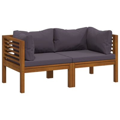 vidaXL 2-Seater Garden Sofa with Cushion Solid Wood Acacia