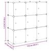 vidaXL Storage Cube Organiser with 9 Compartments Black and White