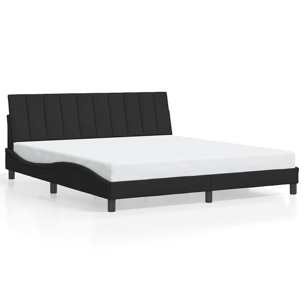 vidaXL Bed Frame without Mattress "Hanko" Black 180x200 cm King Velvet