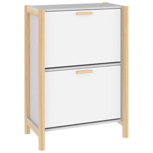 vidaXL Shoe Cabinet White 57.5x33x80 cm Engineered Wood