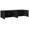 vidaXL TV Cabinets Wall-mounted 2 pcs Black 80x30x41 cm
