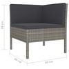 vidaXL 4 Piece Garden Lounge Set with Cushions Poly Rattan Grey