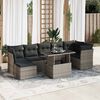 vidaXL 8 Piece Garden Sofa Set with Cushions Grey Poly Rattan