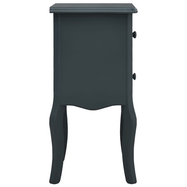 vidaXL Bedside Cabinet Grey 43x32x65 cm MDF