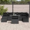 vidaXL Garden Sofa Set with Cushion 8 pcs Black Poly rattan