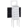 vidaXL Jewellery Cabinet | White | MDF and Pine Wood | Medium