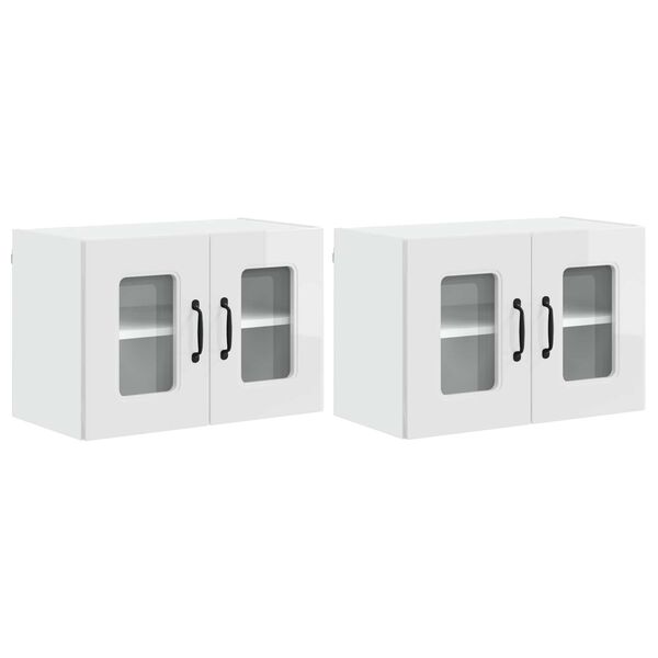vidaXL Kitchen Cabinet Kalmar 2 pcs High Gloss White 60 x 31 x 40 cm
