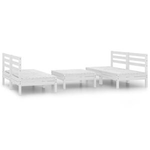 vidaXL 5 Piece Garden Lounge Set White Solid Pinewood
