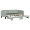 vidaXL Daybed with Trundle without Mattress Light Grey 90x190 cm