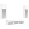 vidaXL 5 Piece TV Wall Units with LED White Engineered Wood