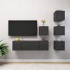 vidaXL 6 Piece TV Cabinet Set Grey Engineered Wood