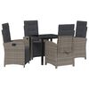 vidaXL Garden Dining Set 5 pcs Grey Poly Rattan