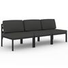 vidaXL 3-Seater Garden Sofa with Cushions Aluminium Anthracite