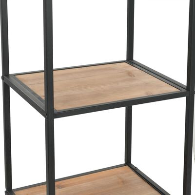 vidaXL Bookcase Solid Firwood and Steel 40.5x32.5x180 cm