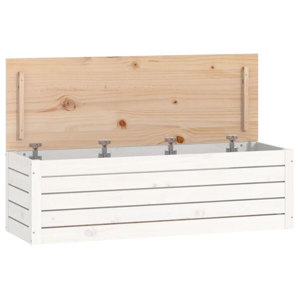 vidaXL Storage Box White 109x36.5x33 cm Solid Wood Pine