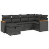 vidaXL 7 Piece Garden Sofa Set with Cushions Black Poly Rattan