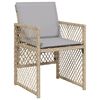vidaXL 17 Piece Garden Dining Set with Cushions Mix Beige Poly Rattan