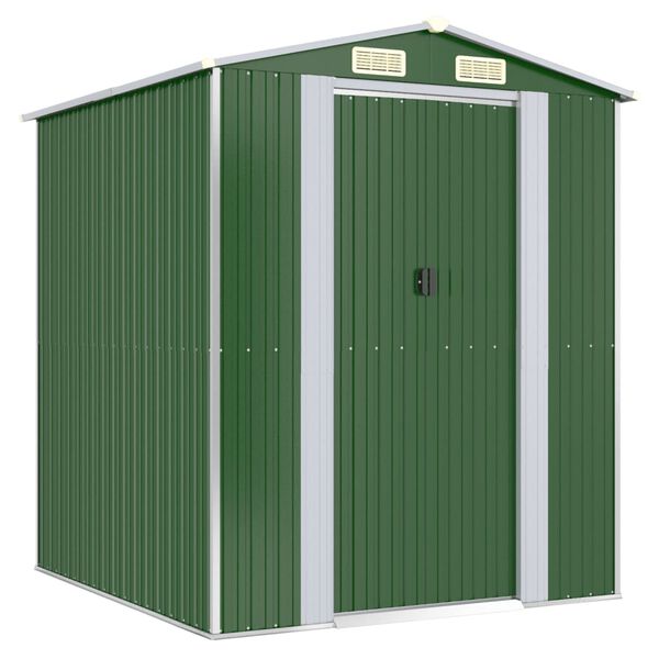 vidaXL Garden Shed Green 192x191x223 cm Galvanised Steel
