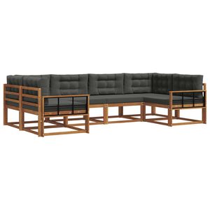 vidaXL Outdoor Sofa Set 6 pcs Natural and Anthracite