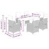 vidaXL 7 Piece Garden Dining Set with Cushions Grey Poly Rattan
