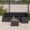 vidaXL Garden Sofa Set 6 pcs Black