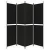 vidaXL 4-Panel Room Divider Black 200x200 cm Fabric
