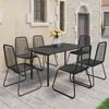 vidaXL 7 Piece Garden Dining Set PVC Rattan Black