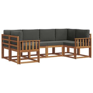 vidaXL Outdoor Sofa Set 6 pcs Natural and Anthracite